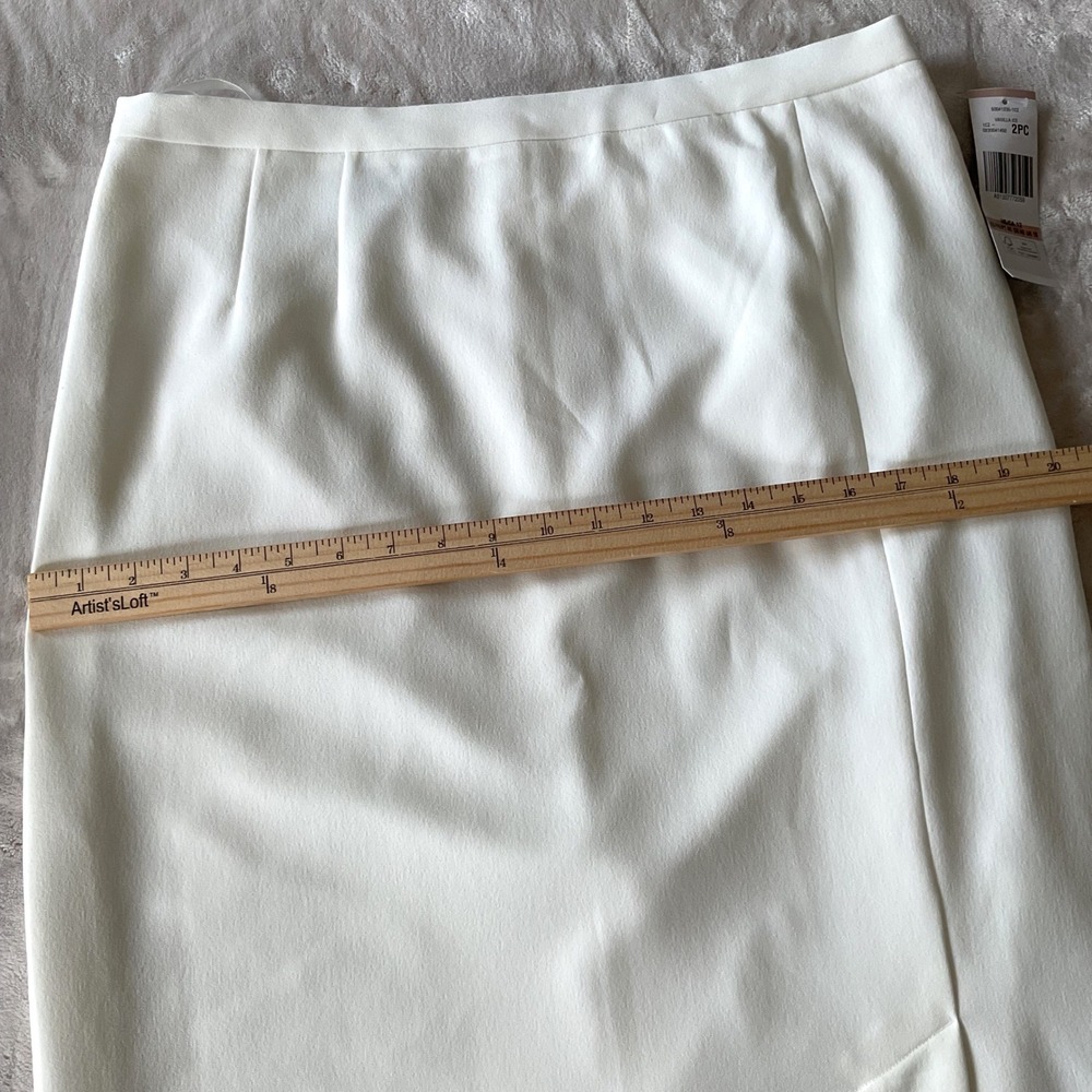 Le Suit Womens Belted 3/4 Sleeve Jacket Maxi Skirt Suit Vanilla Ice 12 NEW* - Picture 14 of 15